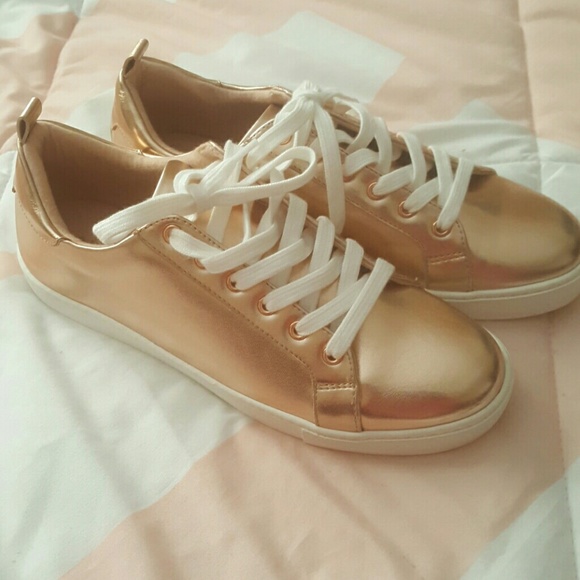 aldo rose gold sneakers